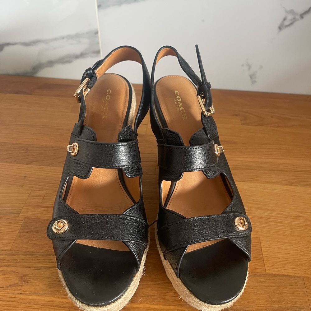 Coach Black LeatherWomen's Sandals